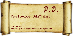 Pavlovics Dániel névjegykártya